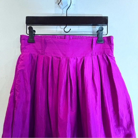 LINEA PRIVATA Sz M  100% Silk Wide Leg Belt Loops Seam Pockets Culottes - Picture 4 of 7